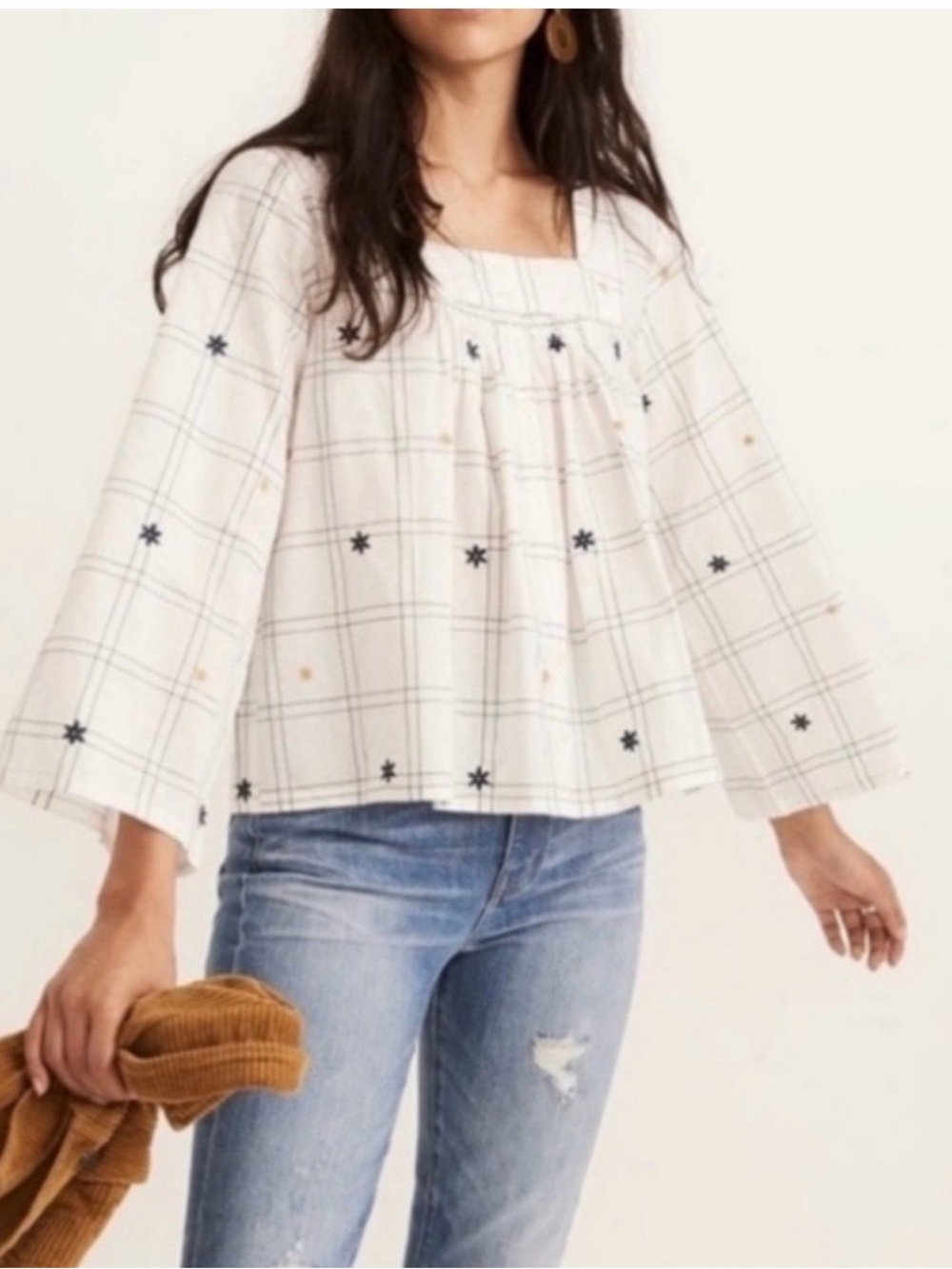 Madewell Embroidered Cotton Top Sz S NWT
